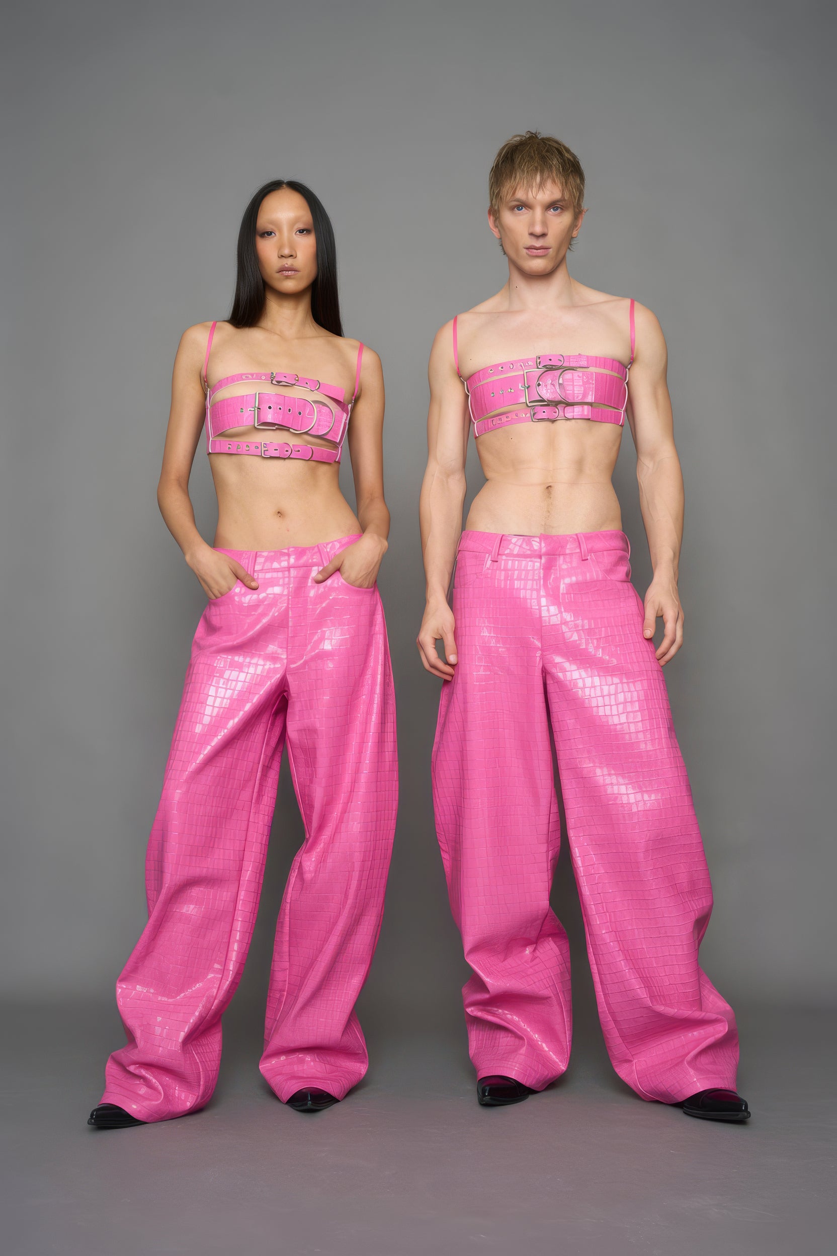Leather Baggy Suiting Pants — view 1