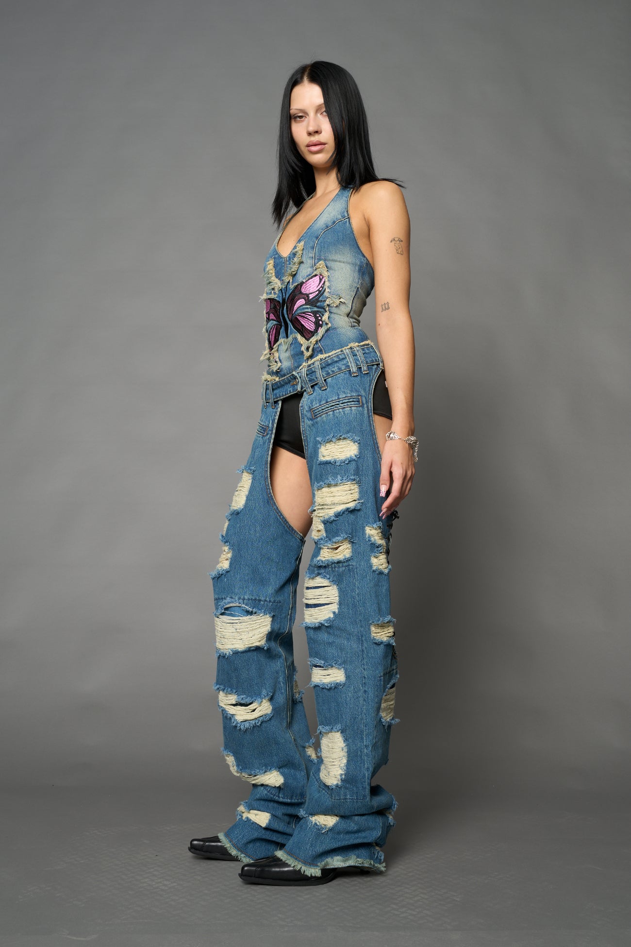 Denim Shredded Chaps — view 21