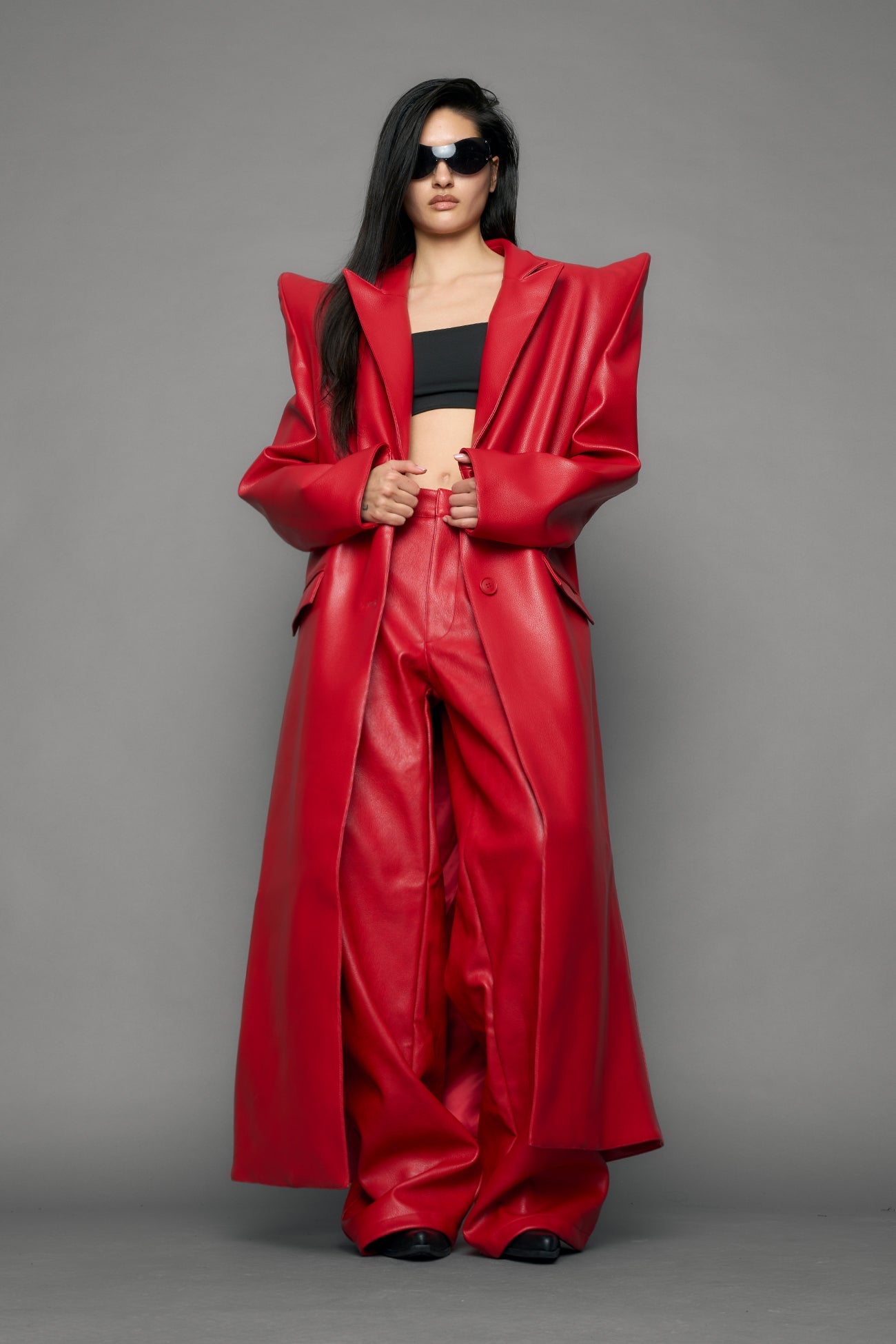 Doomsday Elongated Leather Coat — view 9