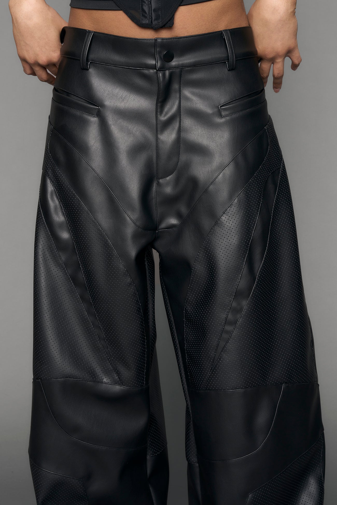 Moto Leather Baggy Pants — view 8