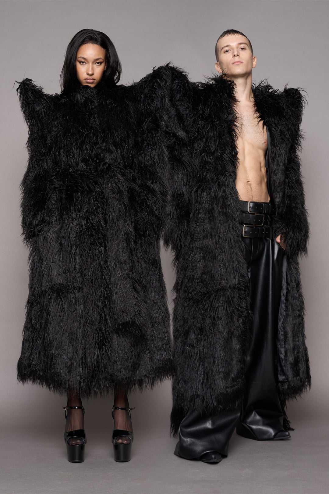 Doomsday Faux Fur Coat Black — view 12