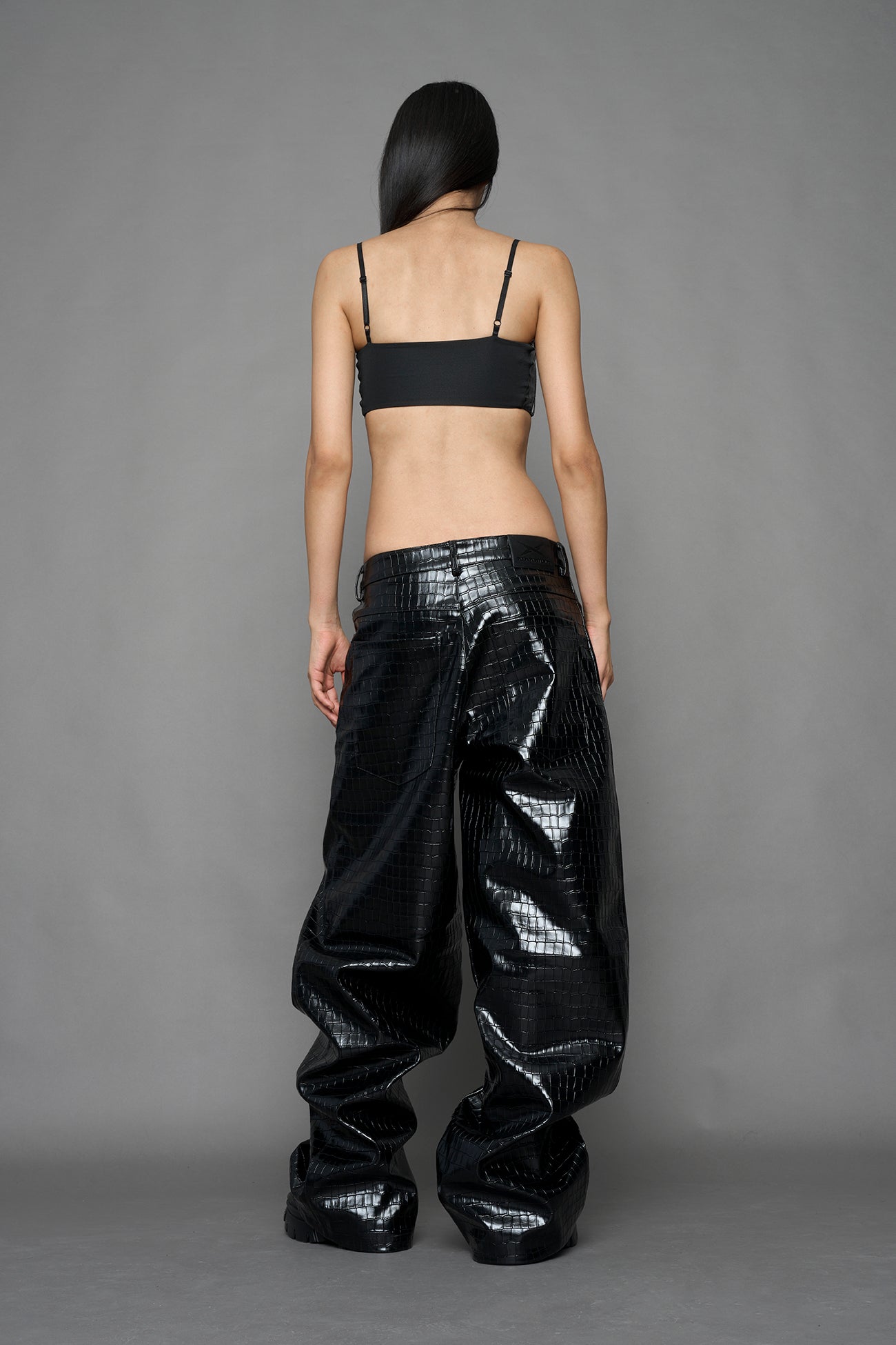 Leather Baggy Suiting Pants — view 4