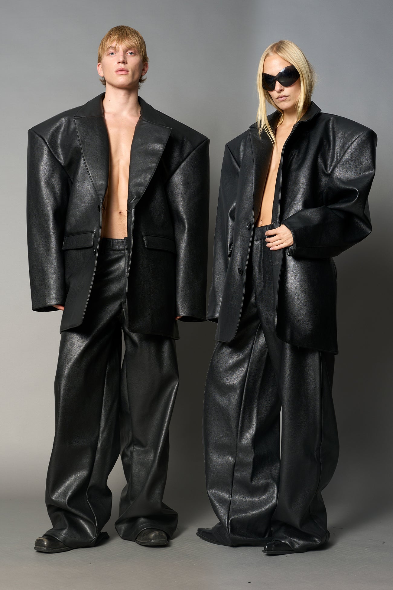 Leather Oversize Blazer — view 1