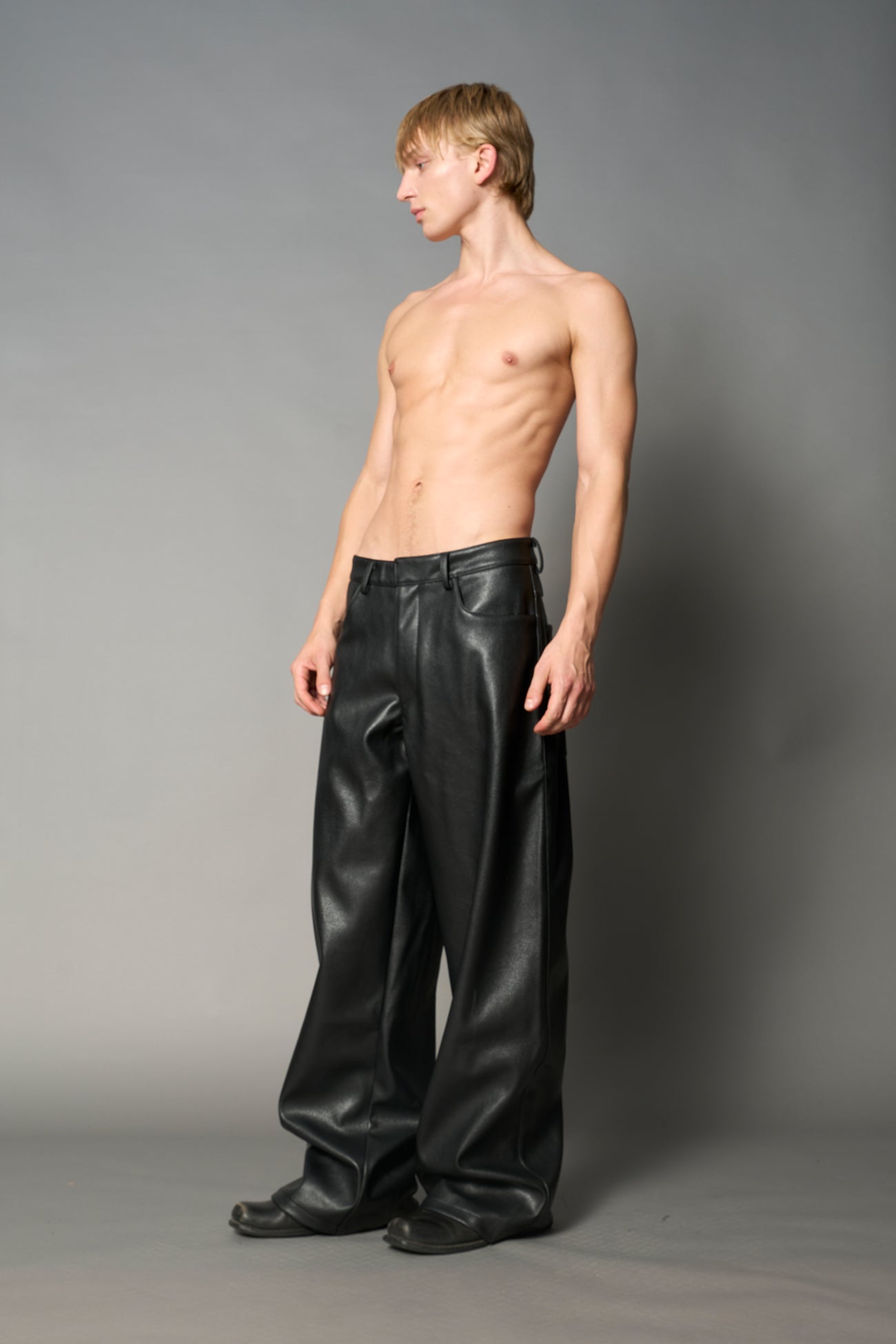 Leather Baggy Suiting Pants — view 7