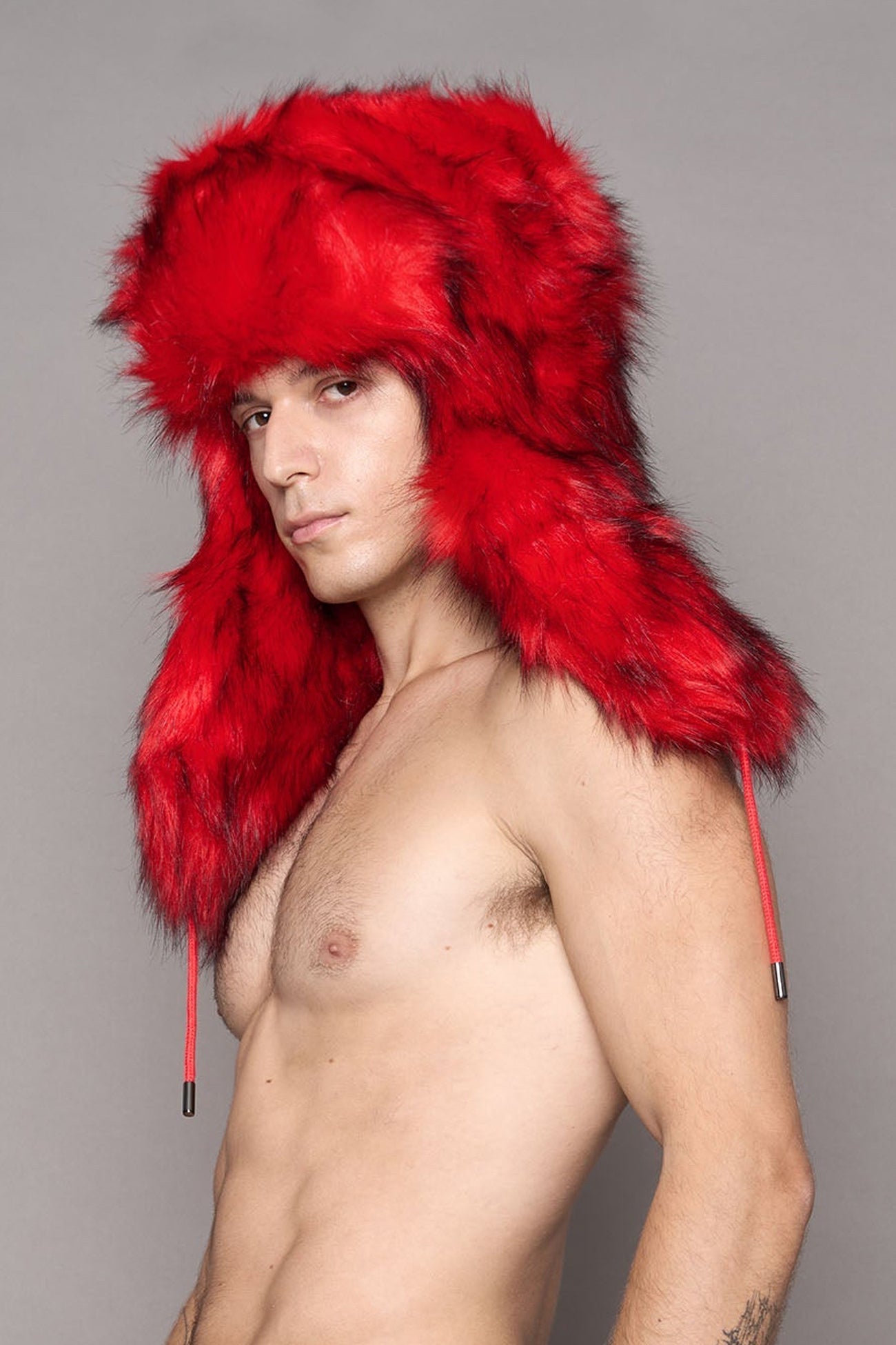 Vip Faux Fur Hat Red — view 6