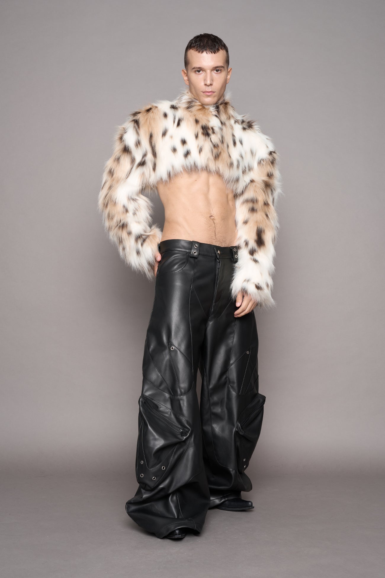 Diva Faux Fur Bolero Snow — view 7