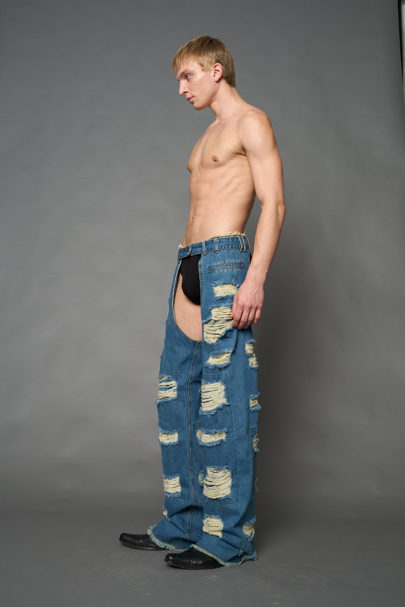 Denim Shredded Chaps — view 15