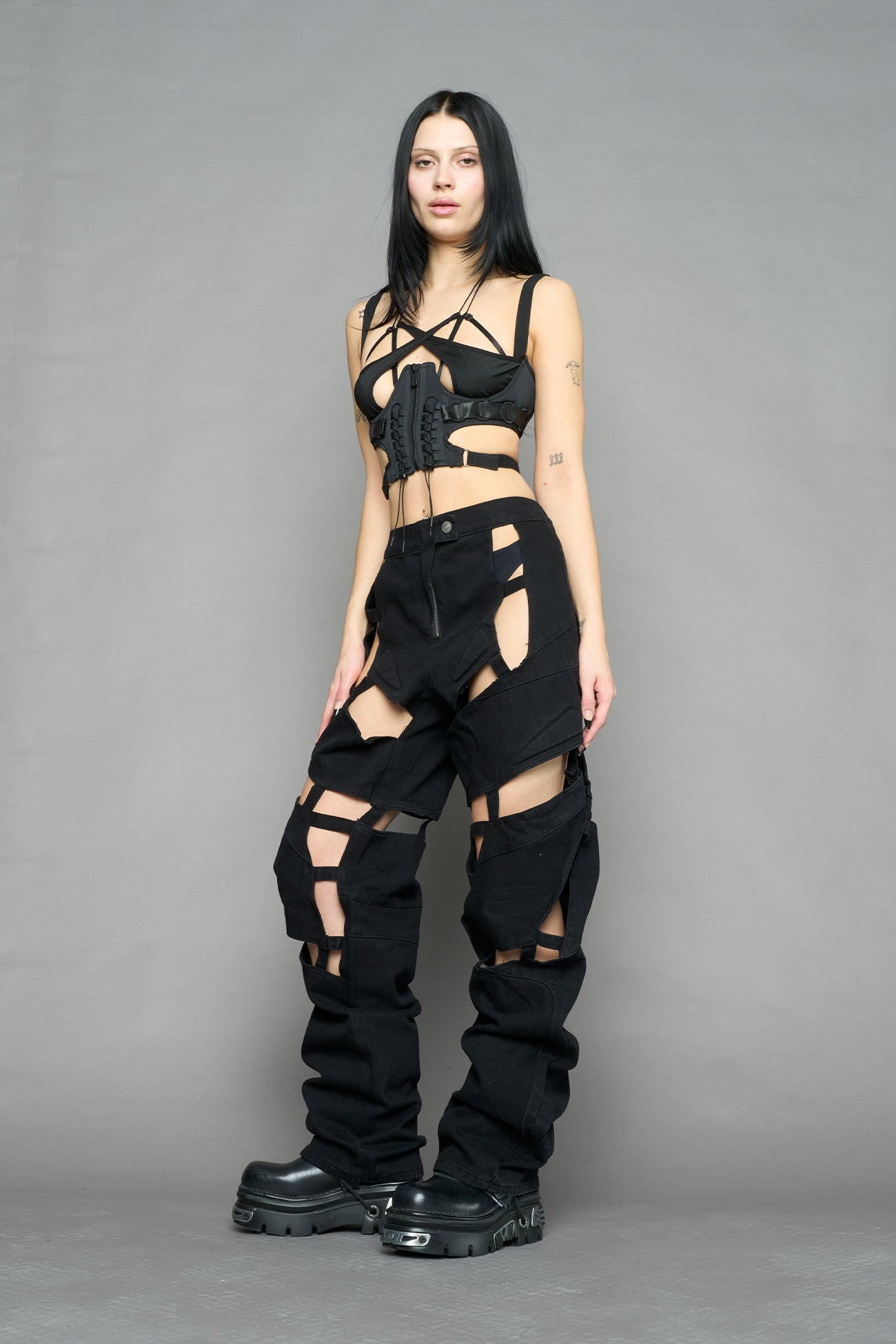 Moto Denim Floating Pants — view 2