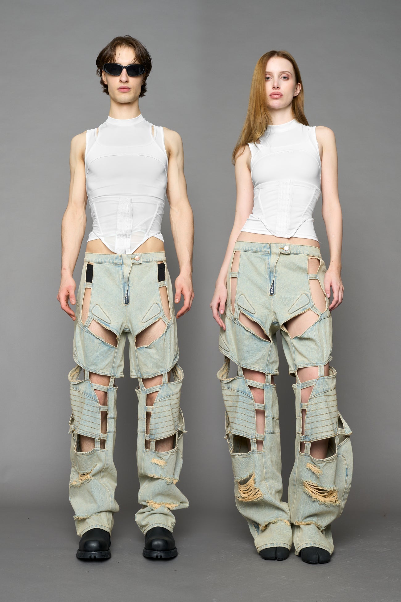 Moto Denim Floating Pants — view 1
