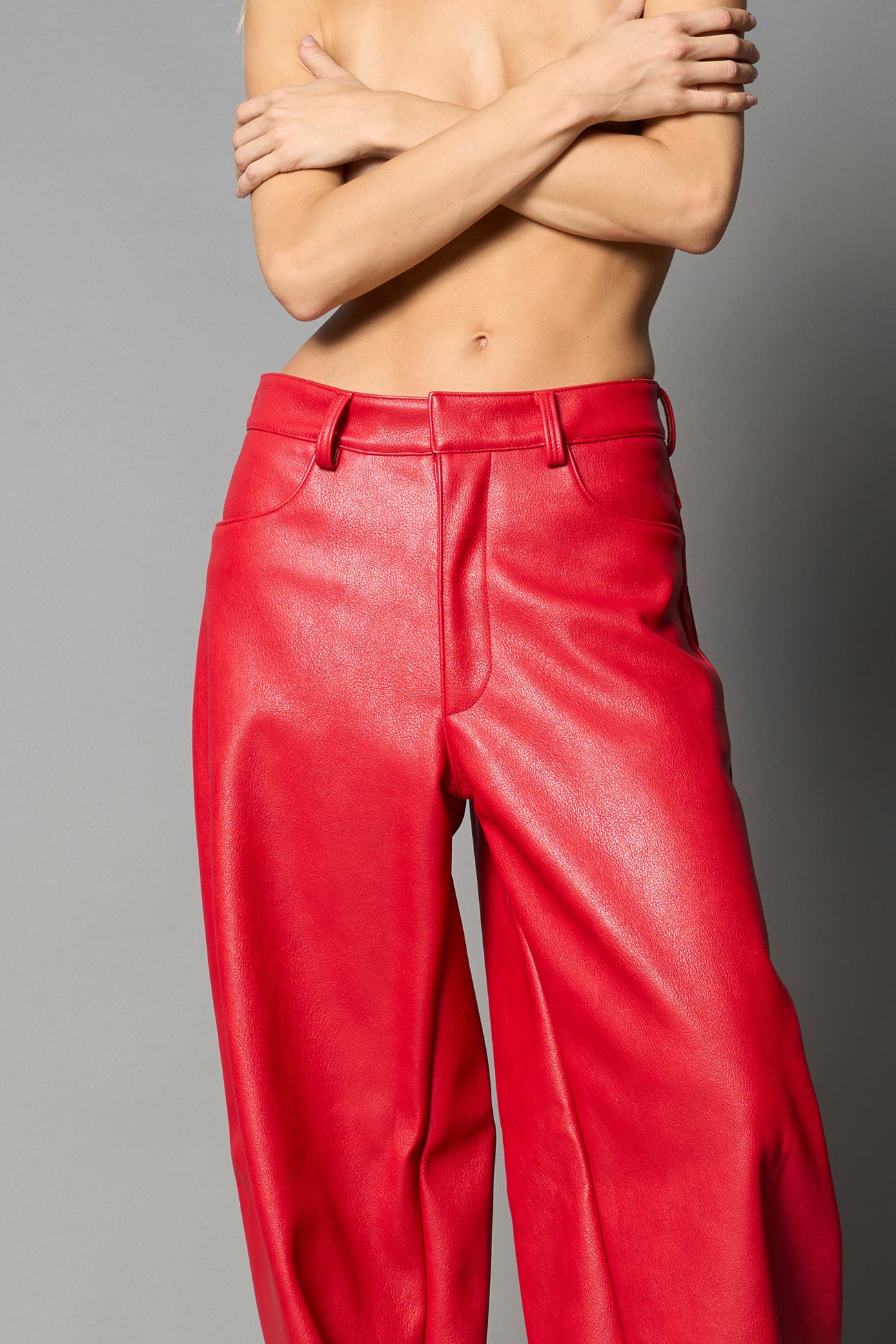 Leather Baggy Suiting Pants — view 16