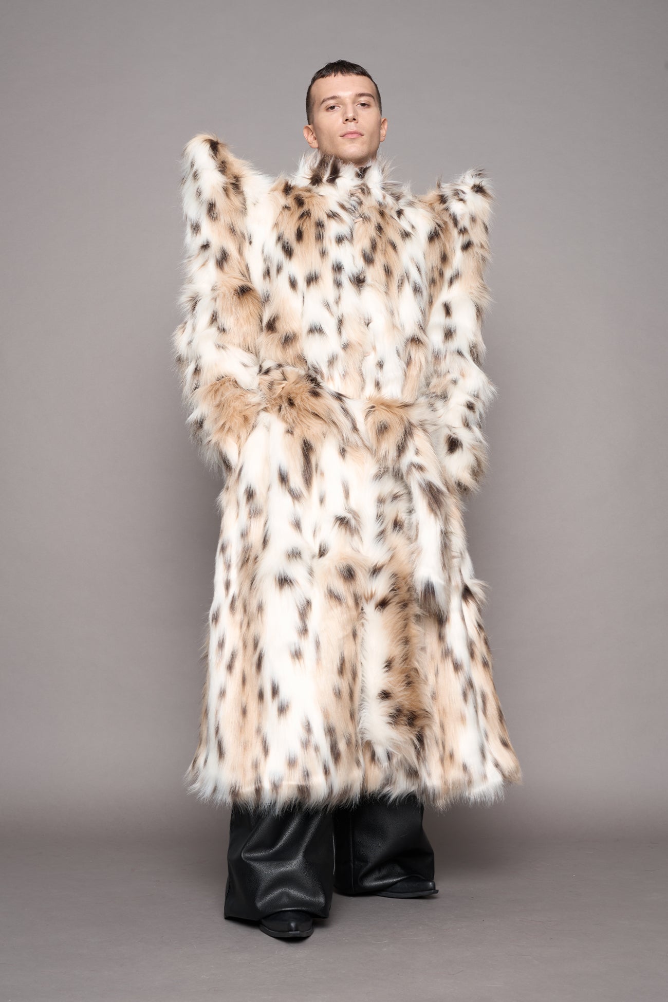 Doomsday Faux Fur Coat Snow Lynx — view 10