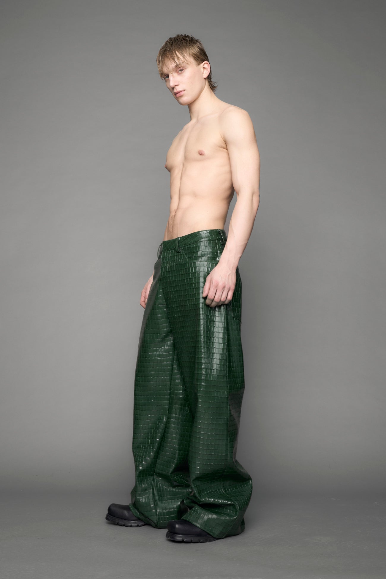 Leather Baggy Suiting Pants — view 6
