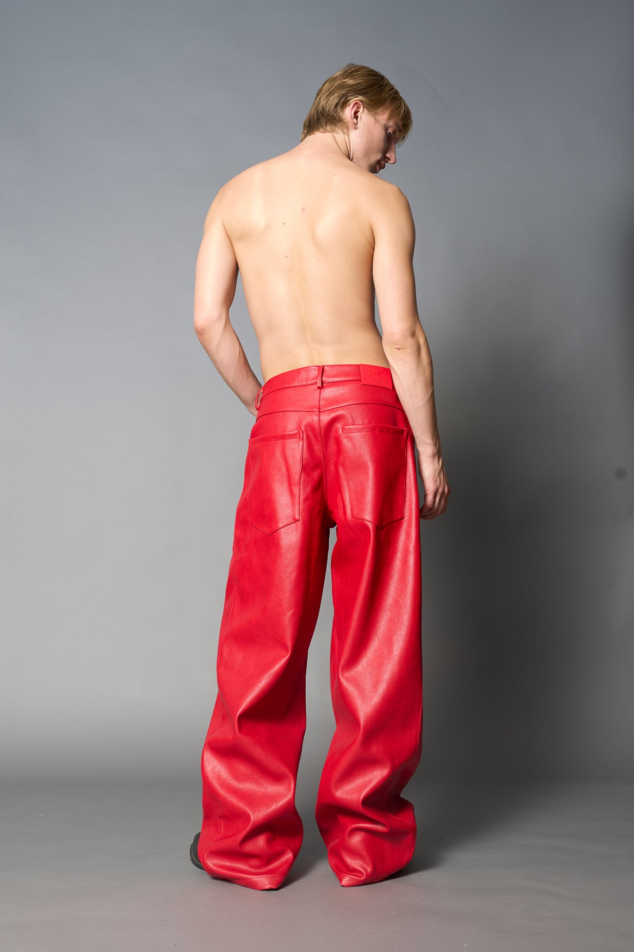 Leather Baggy Suiting Pants — view 16