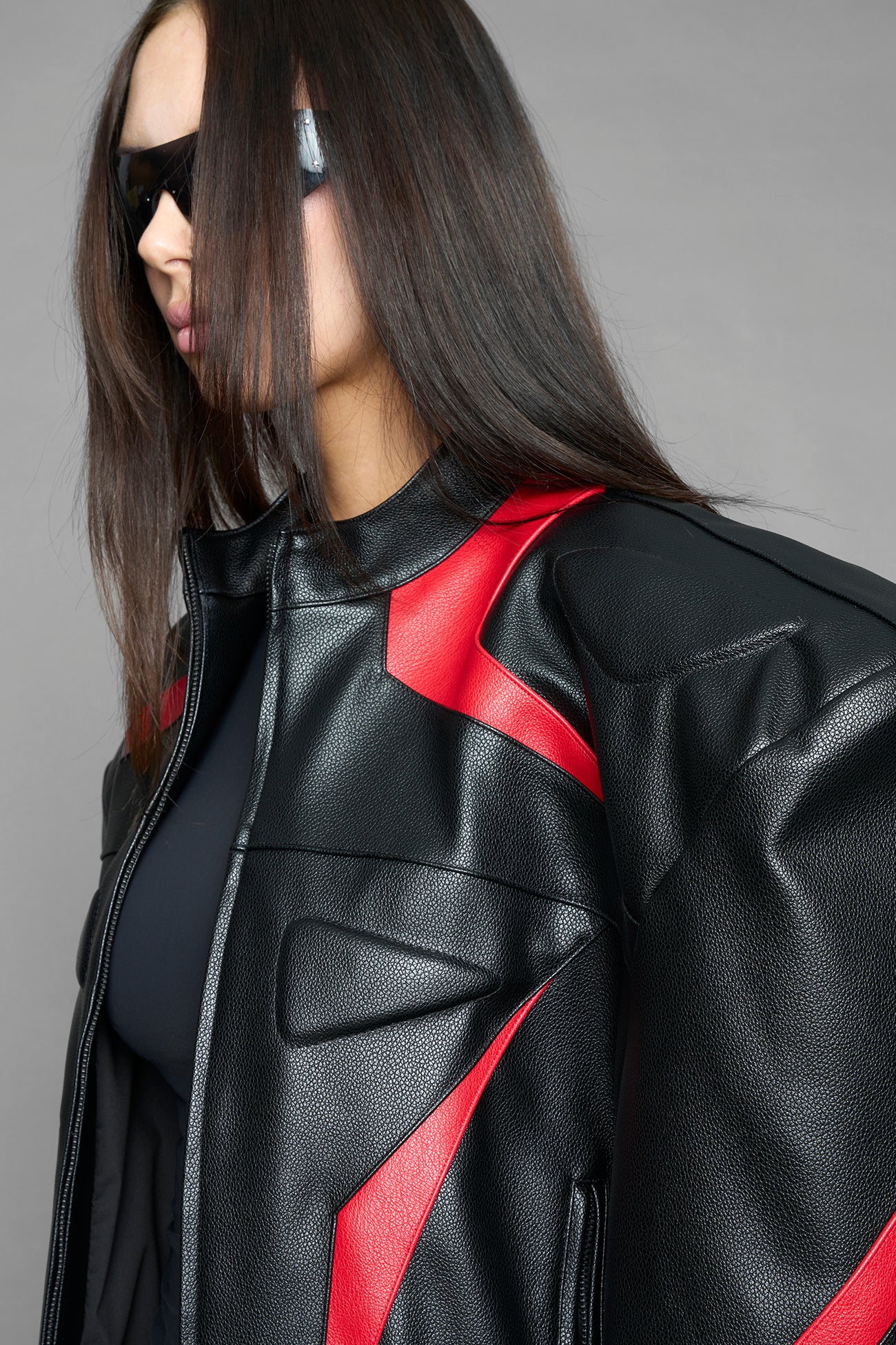 power shoulder moto jacket — view 13