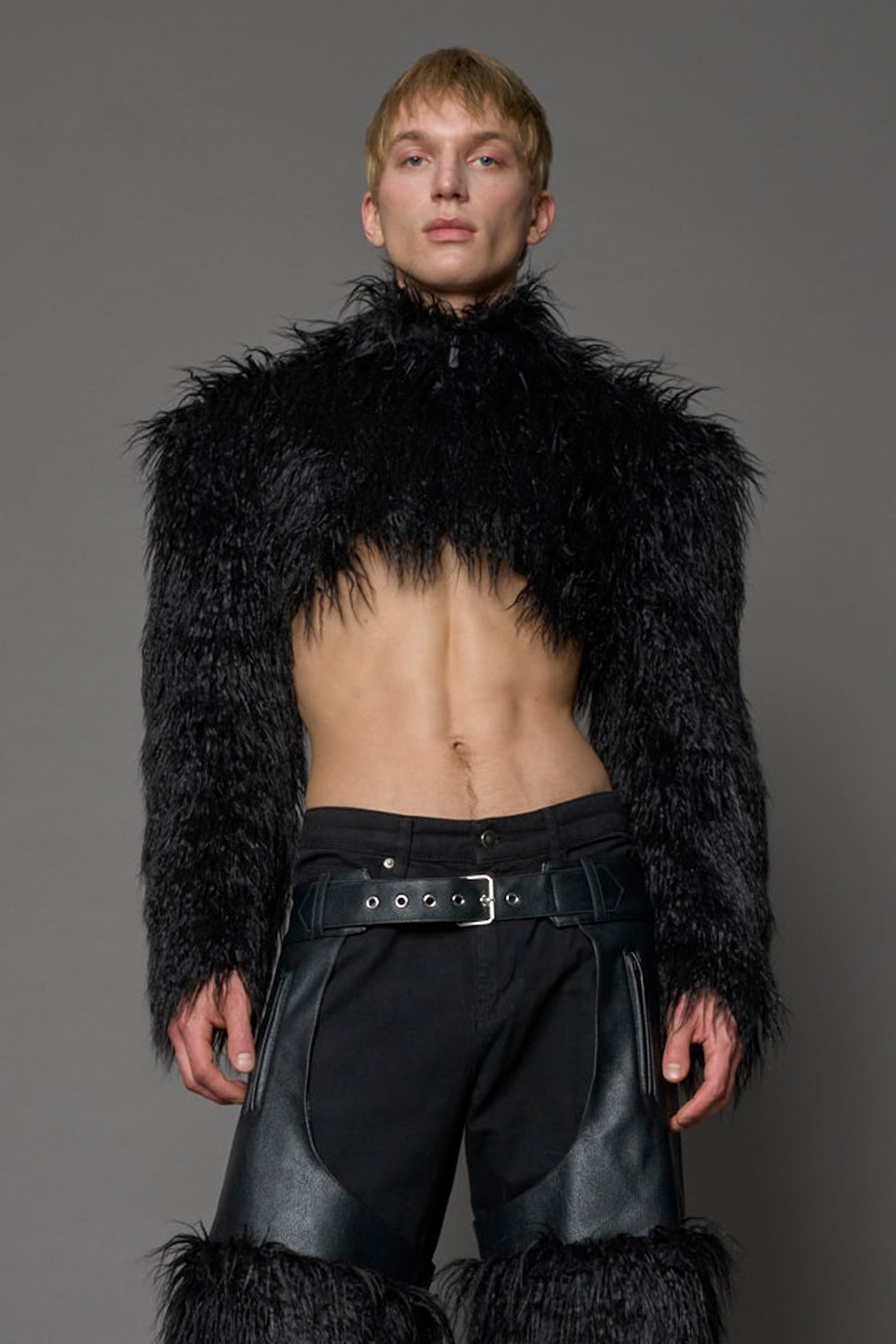 Diva Faux Fur Bolero Black — view 4