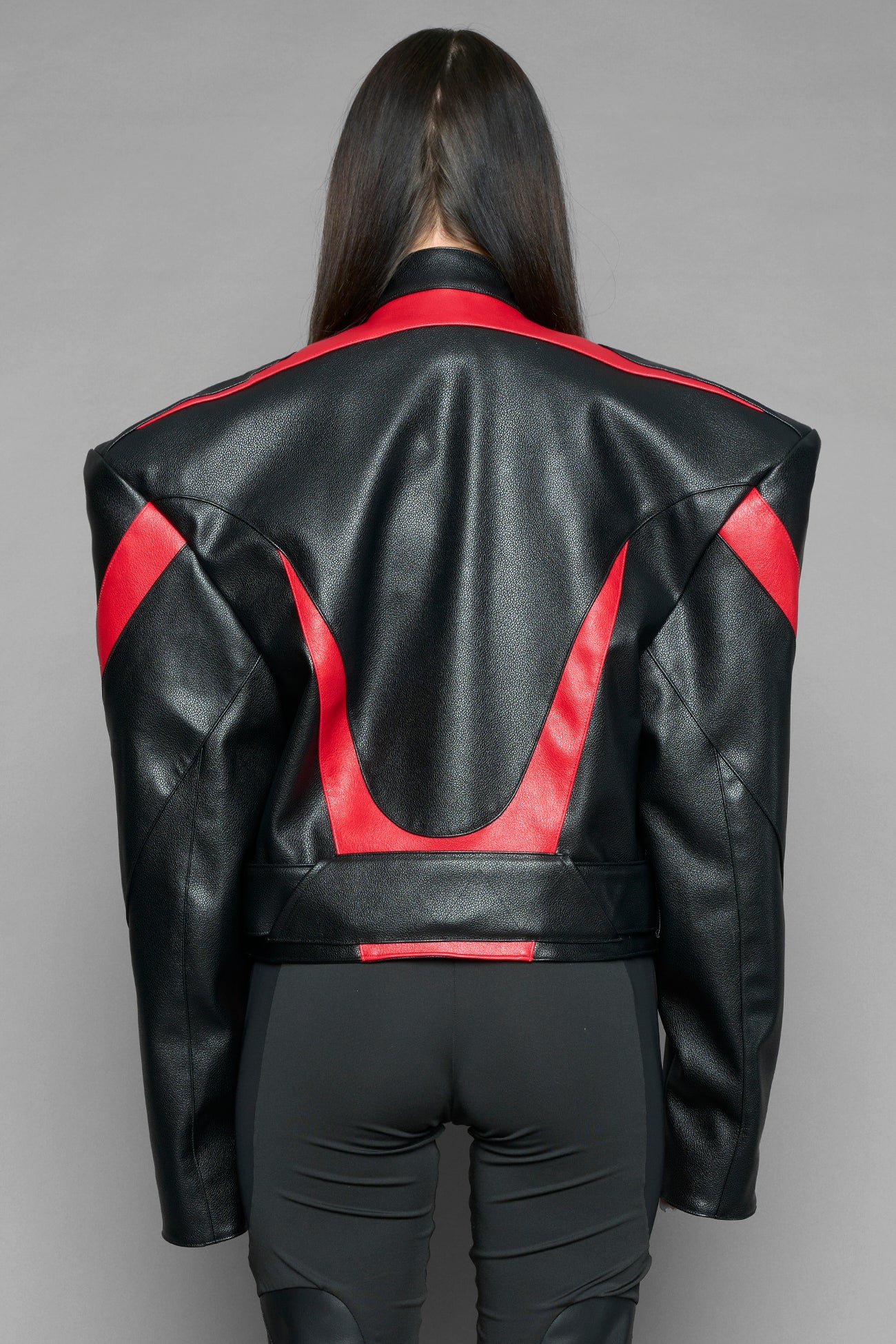 power shoulder moto jacket — view 4