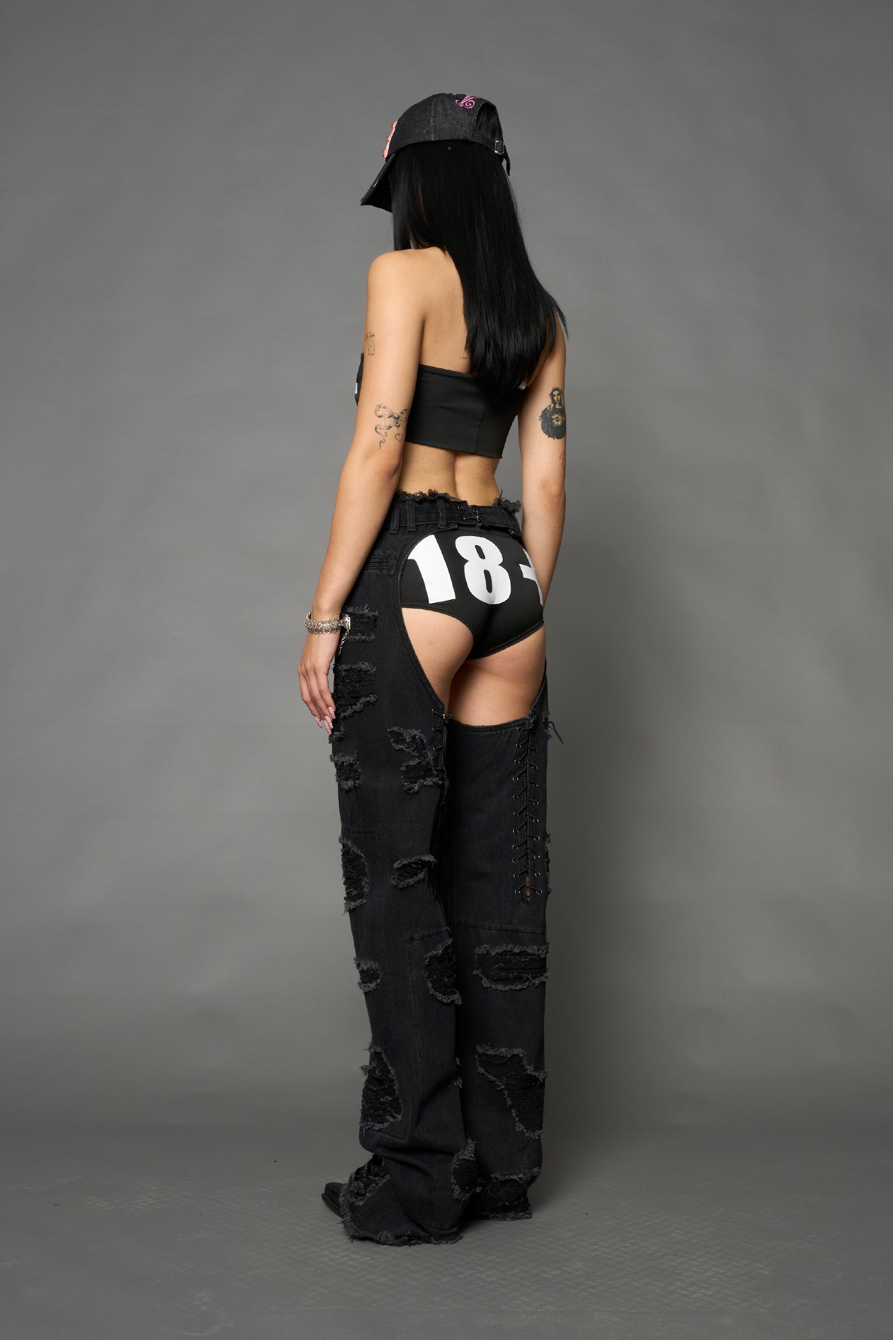 Denim Shredded Chaps — view 4