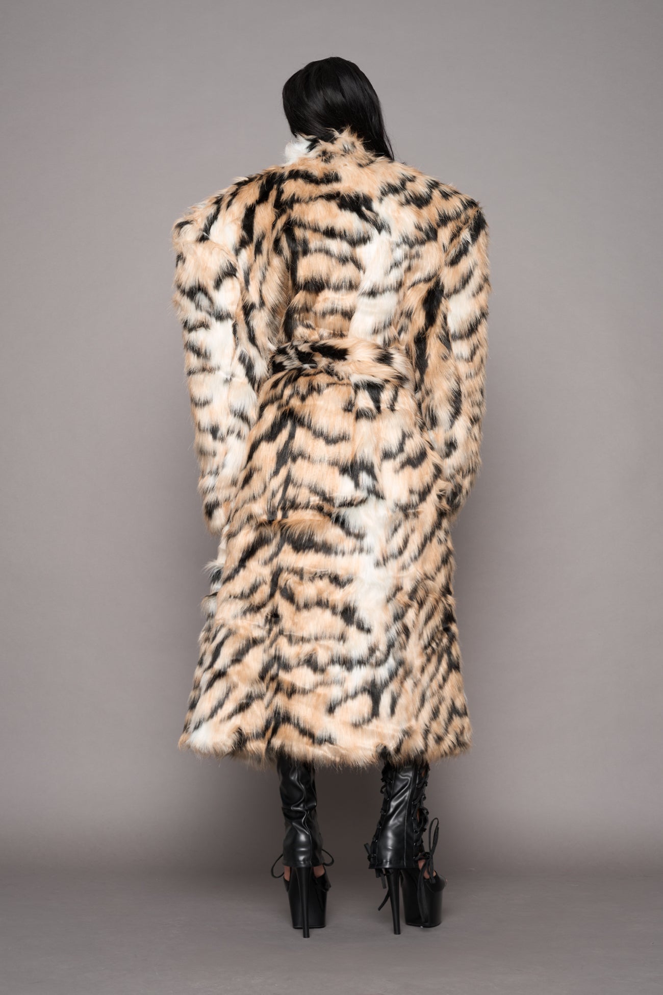Midnight Faux Fur Coat Tiger — view 5