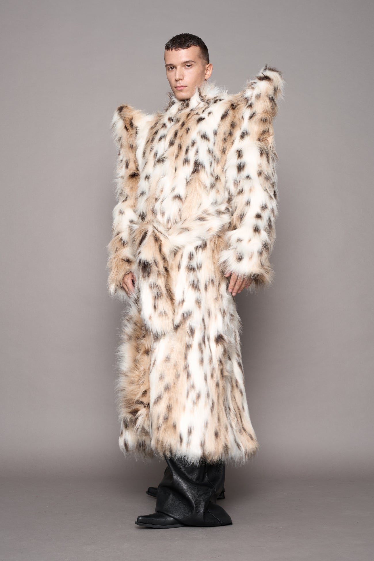 Doomsday Faux Fur Coat Snow Lynx — view 8