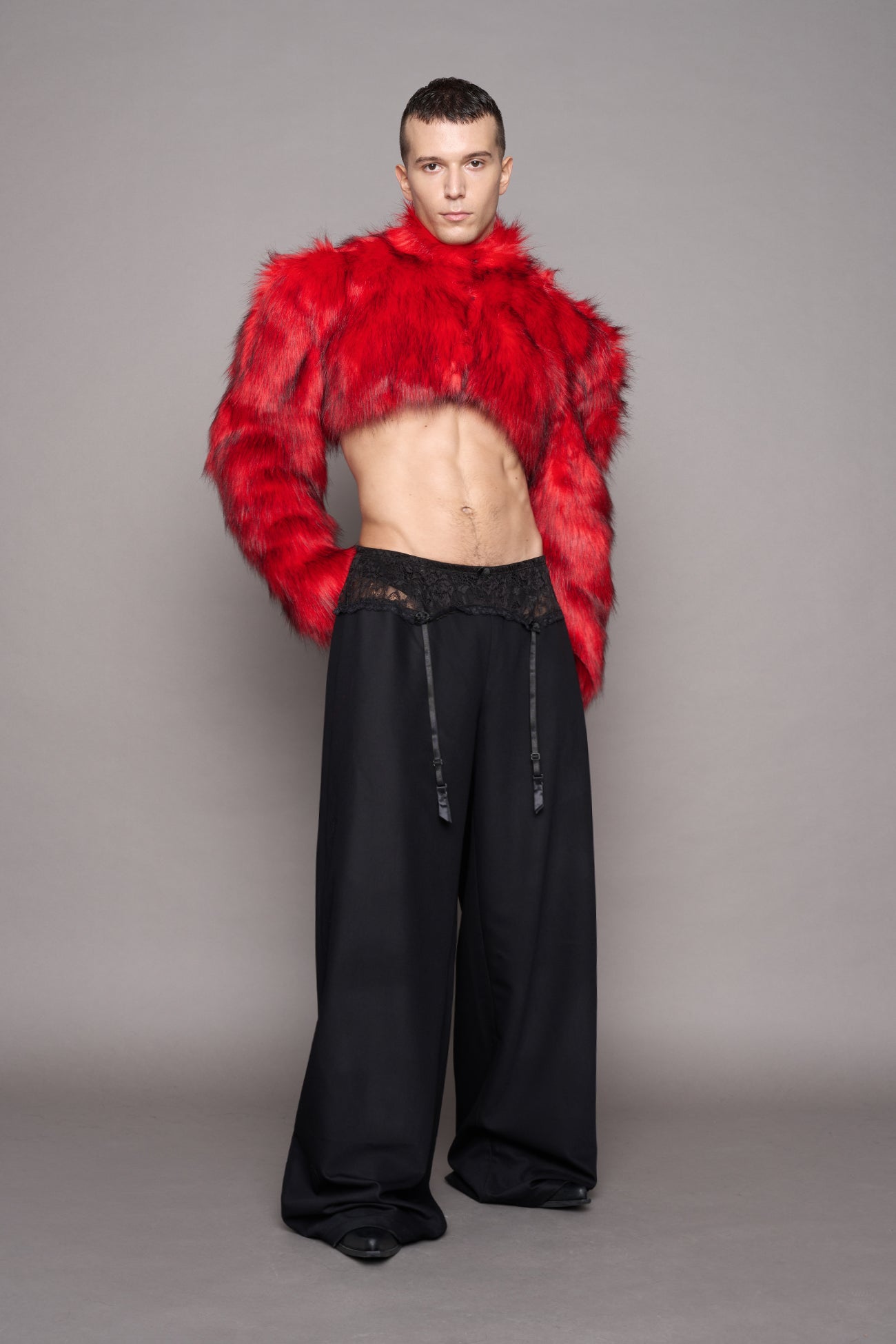 Diva Faux Fur Bolero RED — view 7