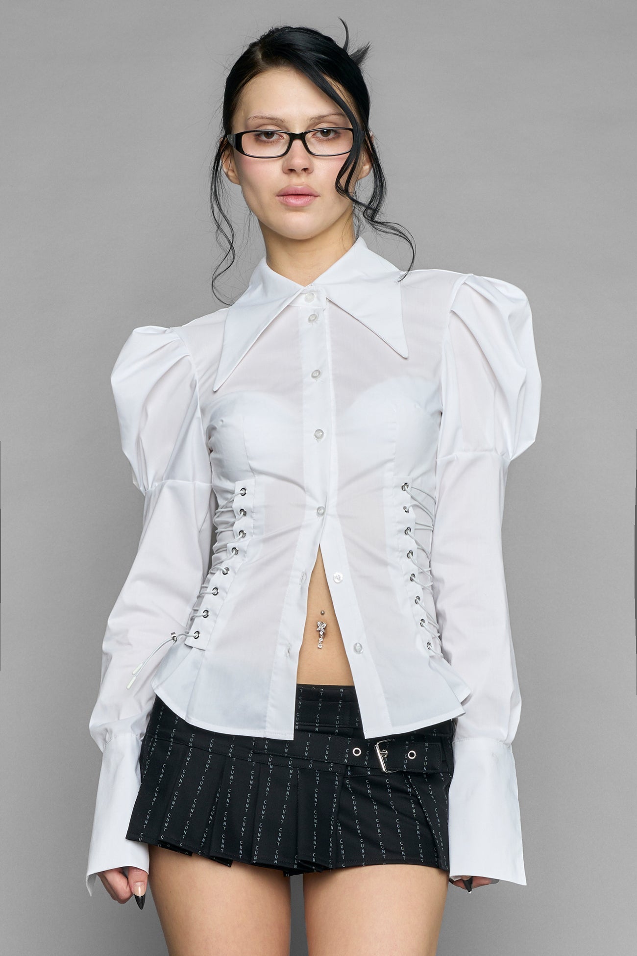 puff sleeve corseted shirt — view 7