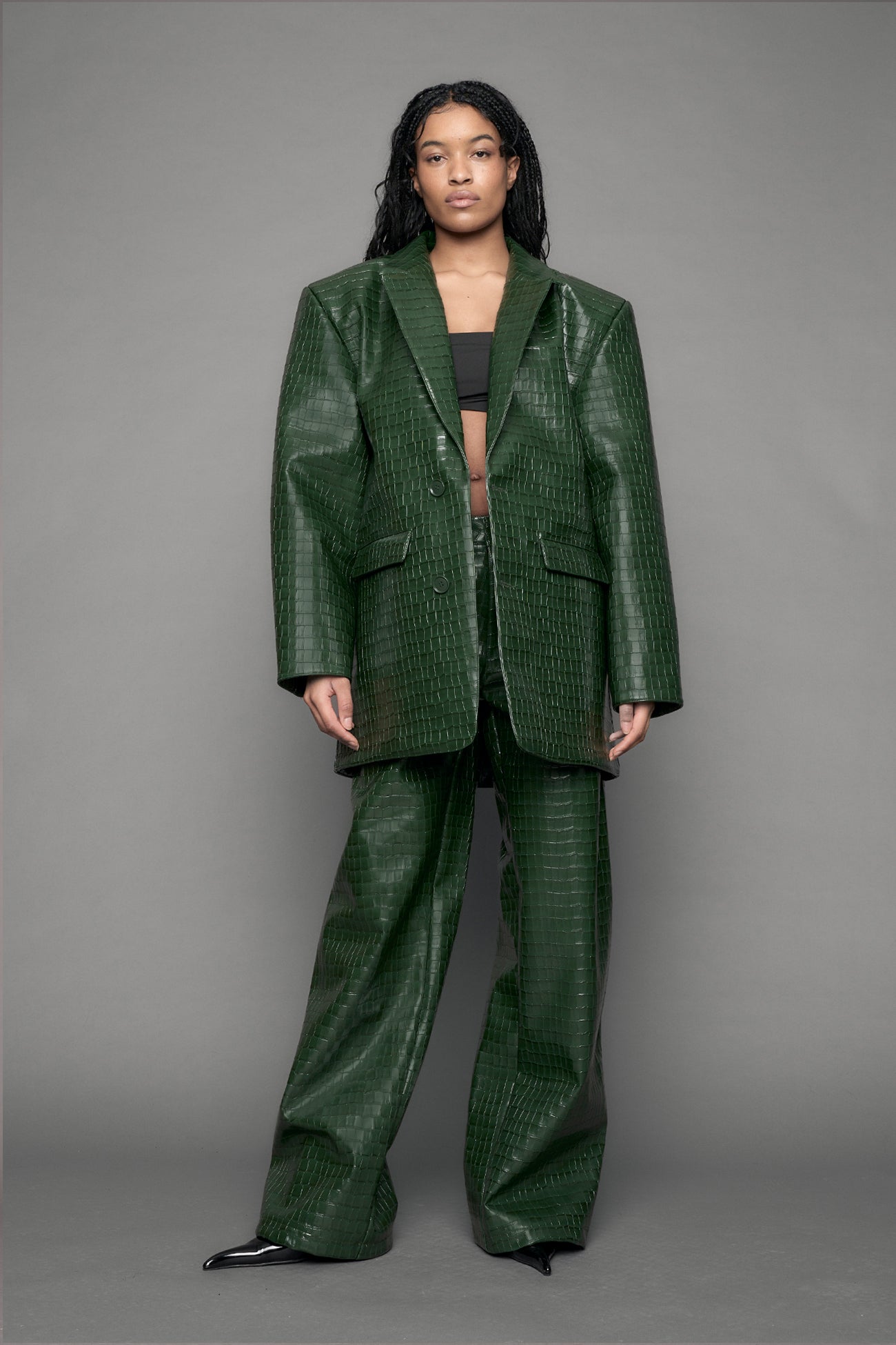 Leather Oversize Blazer — view 2