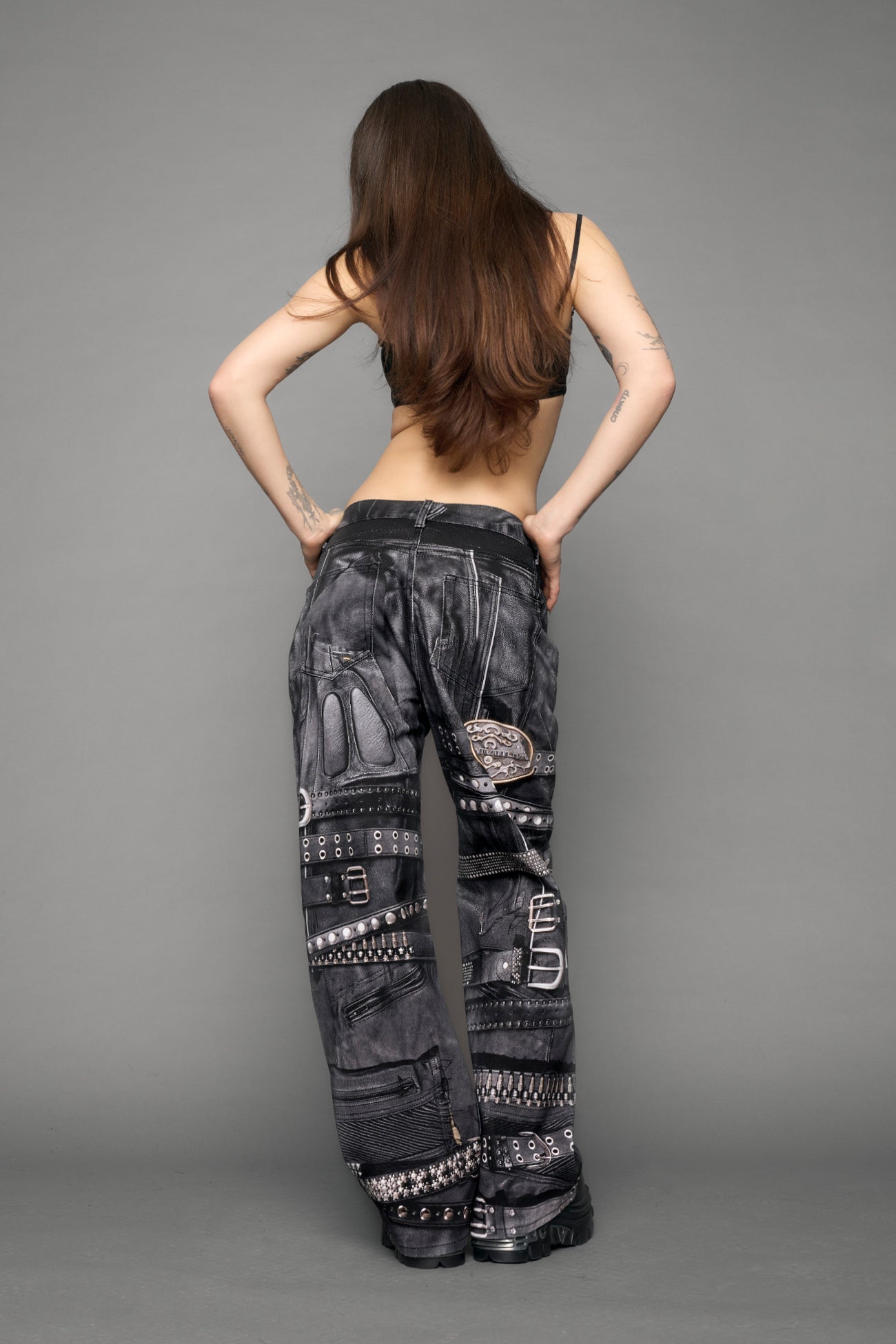 Printed Moto Baggy Pants — view 4