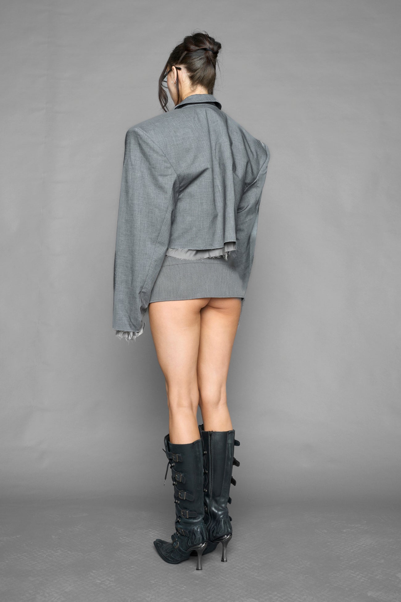 micro pleated suiting skirt — view 6