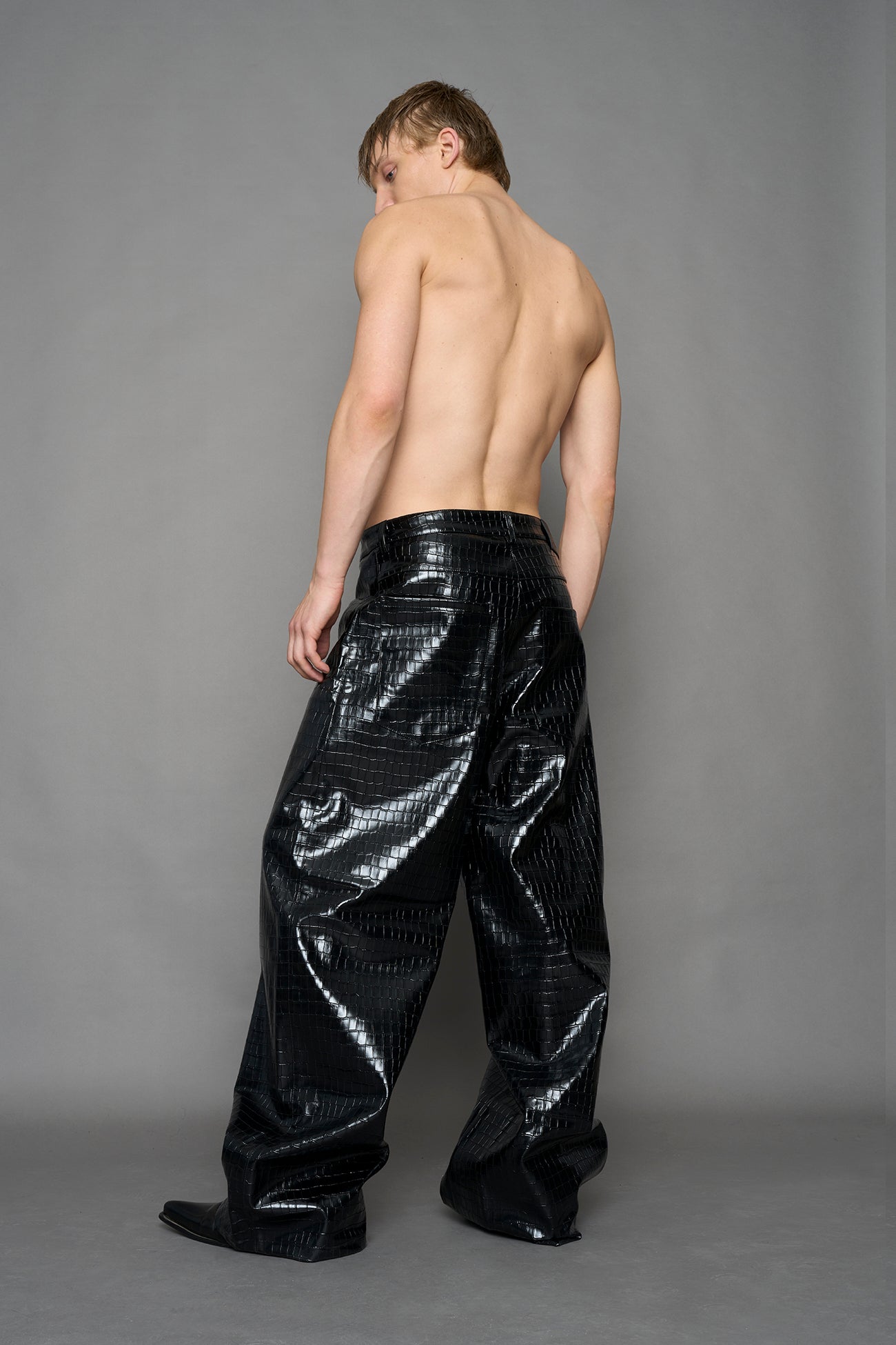 Leather Baggy Suiting Pants — view 11