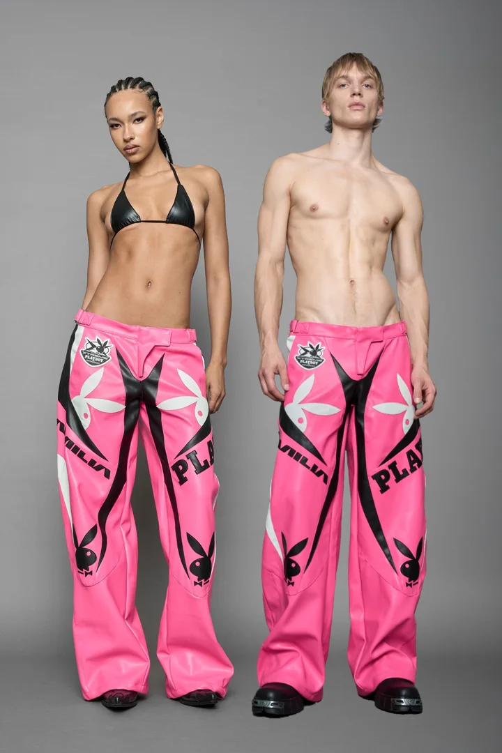 Playboy Moto Pants Pink Black