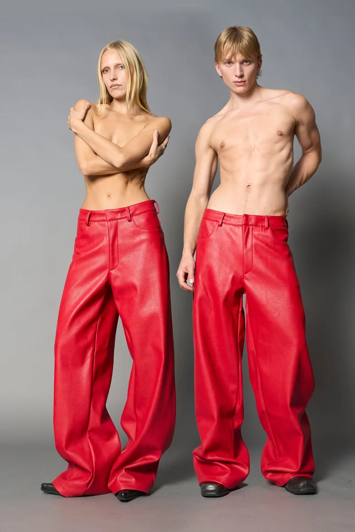 Leather Baggy Suiting Pants