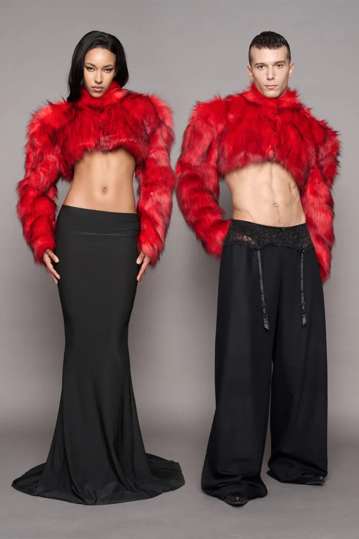 Diva Faux Fur Bolero RED