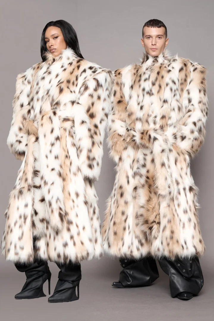 Midnight Faux Fur Coat Snow