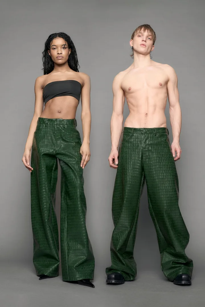 Leather Baggy Suiting Pants