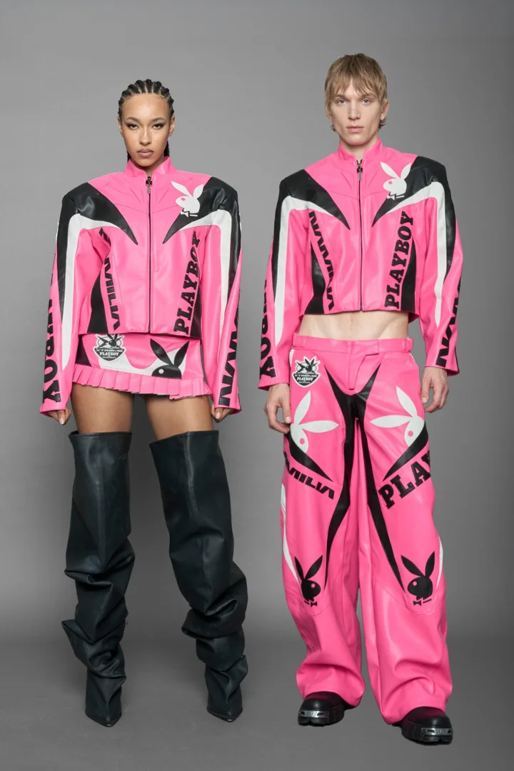 Playboy Moto Jacket Pink Black
