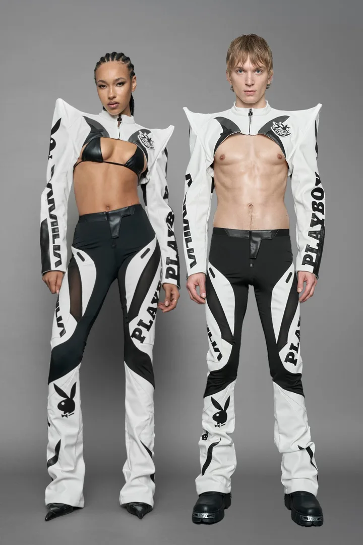 Playboy Spike Shoulder Bolero White Black