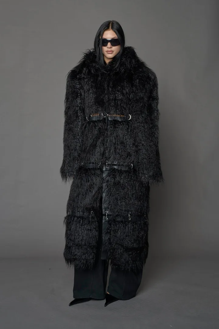Vip Detachable Faux Fur Coat Black