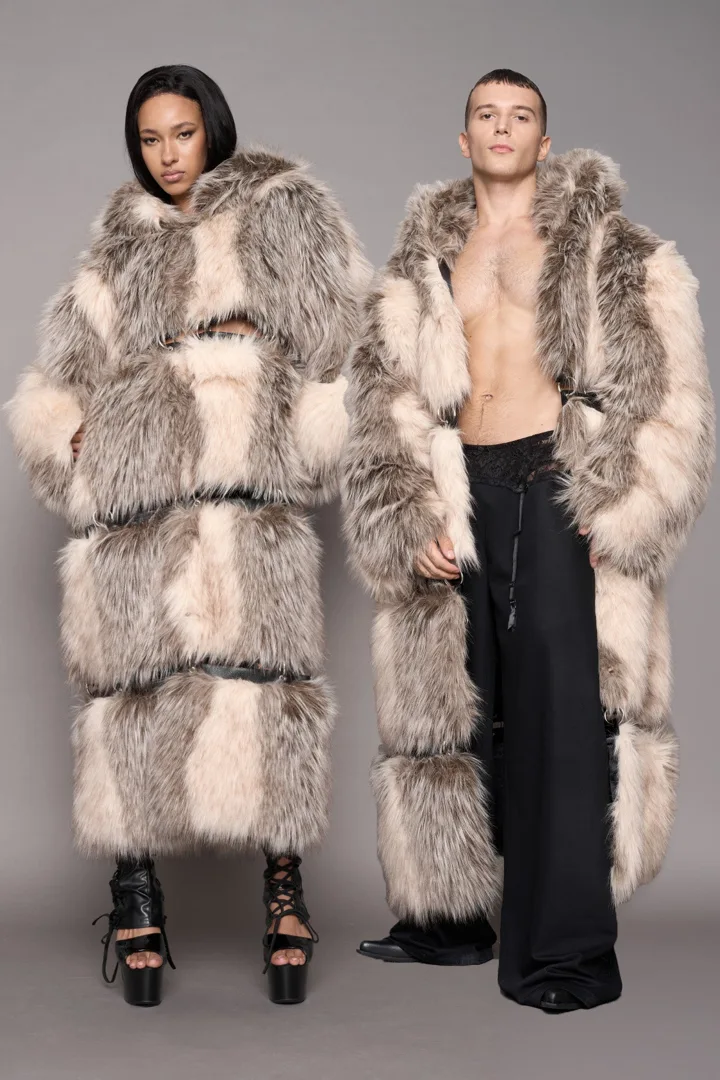 Vip Detachable Faux Fur Coat Dune