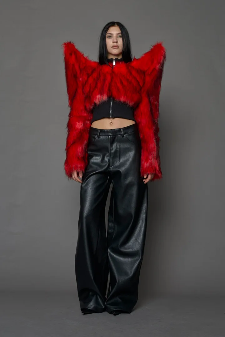 Doomsday Crop Faux Fur Jacket